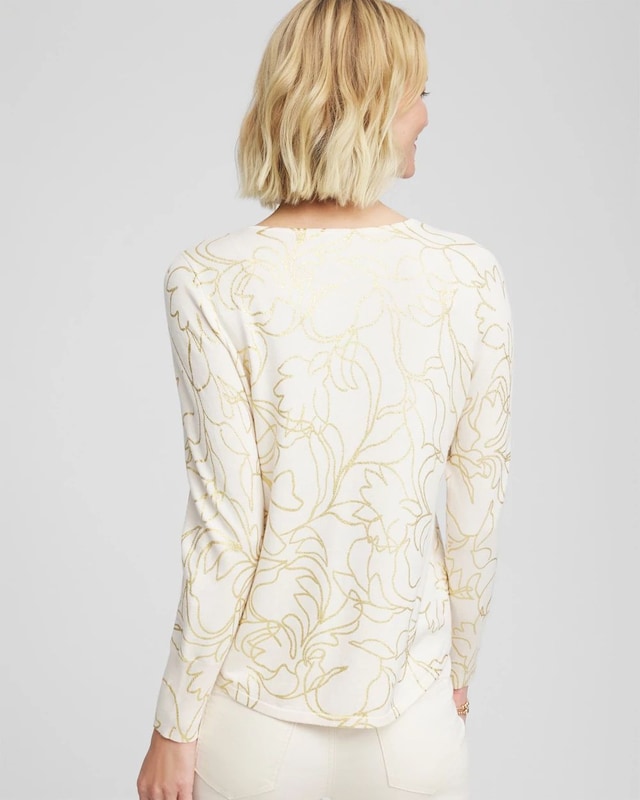 Ella Foiled V-Neck Sweater - image 3